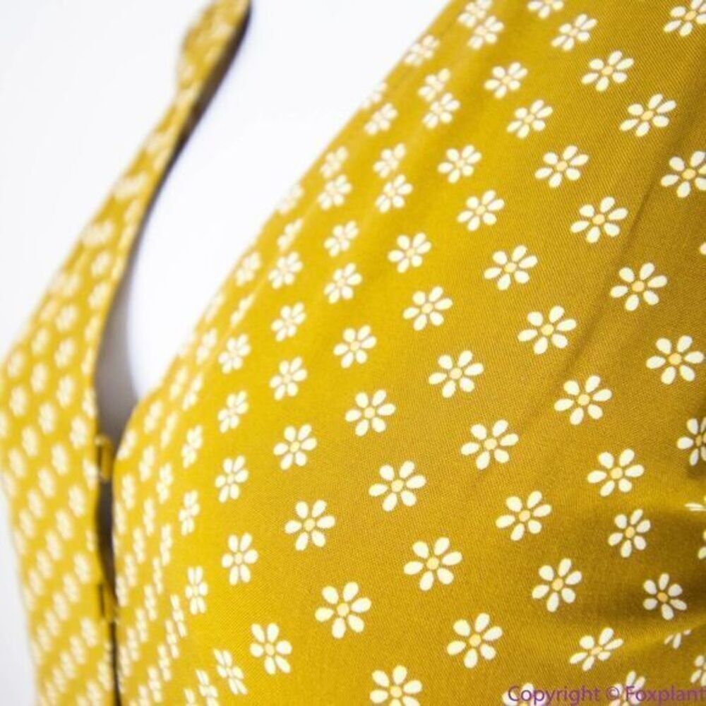 NEW Madewell V-Neck Tiered Button-Front Midi Dress in Daisies‎ Forever, 00 - Picture 13 of 16